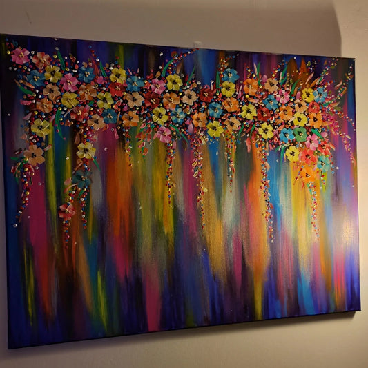 Floral Symphony – Original Acrylic Flower Painting