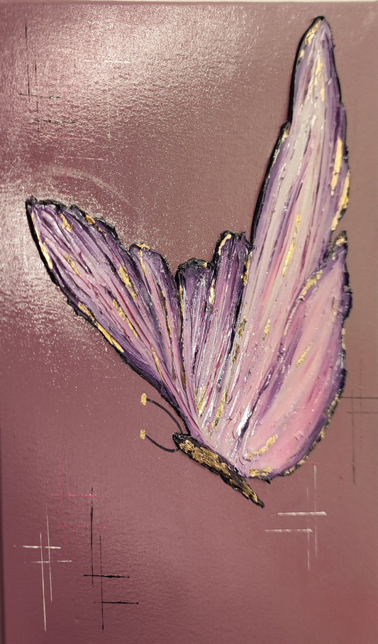 Purple Wings Symphony – Original Acrylic Butterfly Painting
