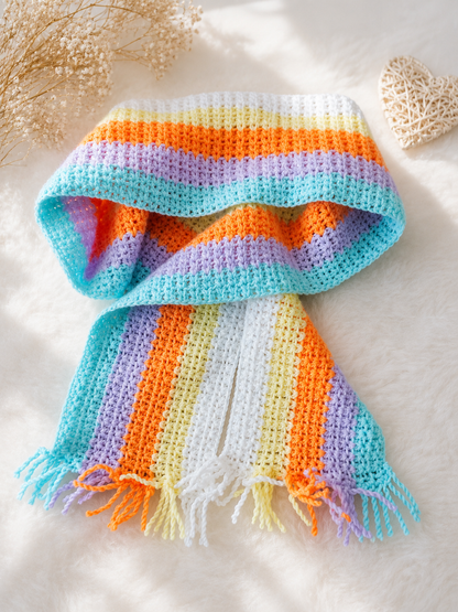 MK Lunera Crochella Rainbow Dreams Kids Scarf/Rainbow Scarf Duo