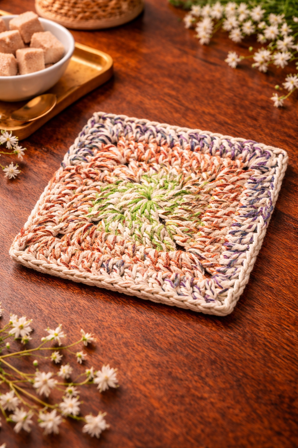 Crochella Luxe Crochet Coasters – Handcrafted Table Elegance