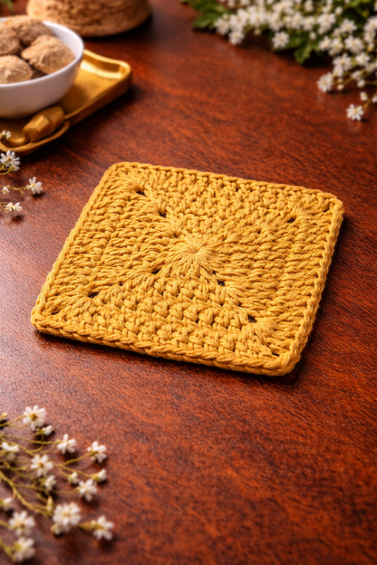 Crochella Luxe Crochet Coasters – Handcrafted Table Elegance