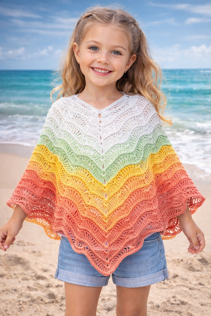 Boho Fire Poncho – Crochet PDF Pattern