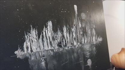 Moonlit Mirage – Original Acrylic Cityscape Moonlight Painting